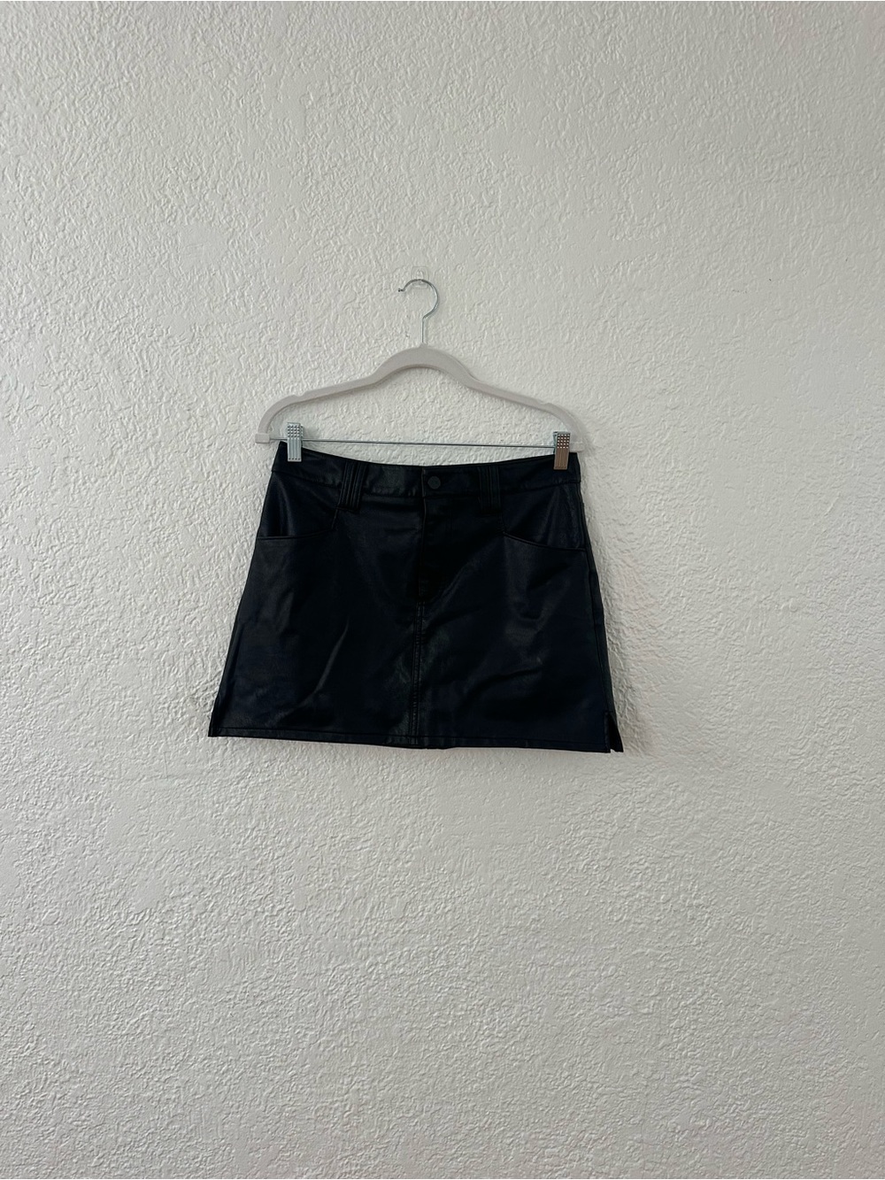 PAIGE Tarra Faux Leather Mini Skirt